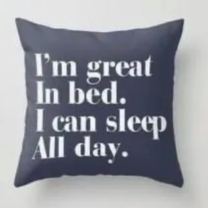 I’m Great In Bed. I Can Sleep All Day.